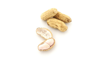 peanuts on white background