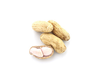 peanuts on white background