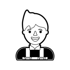cartoon builder man icon