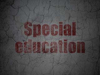 Learning concept: Special Education on grunge wall background