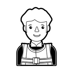 cartoon builder man icon