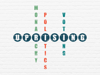 Political concept: Uprising in Crossword Puzzle