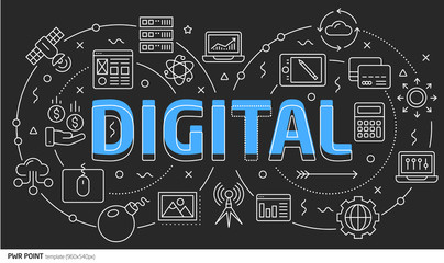Naklejka premium Lines template illustration digital