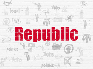 Political concept: Republic on wall background