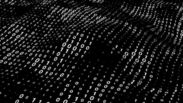 Evolving information 3d shape formed by binary digits 2