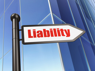 Insurance concept: sign Liability on Building background