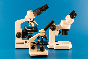 Scientific microscope in science laboratory