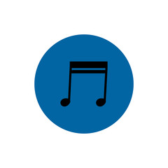Music note round flat icon vector