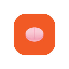 Medical pill icon Square vector illustration