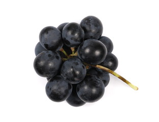 Dark grapes, isolated on white background, top view