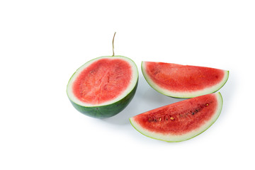 Ripe watermelon,healthy eating lifestyle.Sliced of watermelon isolated white background.