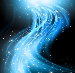 Obraz premium snowflakes and stars descending on background