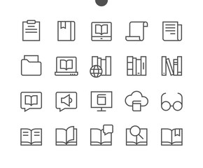 Reading View Outlined Pixel Perfect Well-crafted Vector Thin Line Icons 48x48 Ready for 24x24 Grid for Web Graphics and Apps with Editable Stroke. Simple Minimal Pictogram