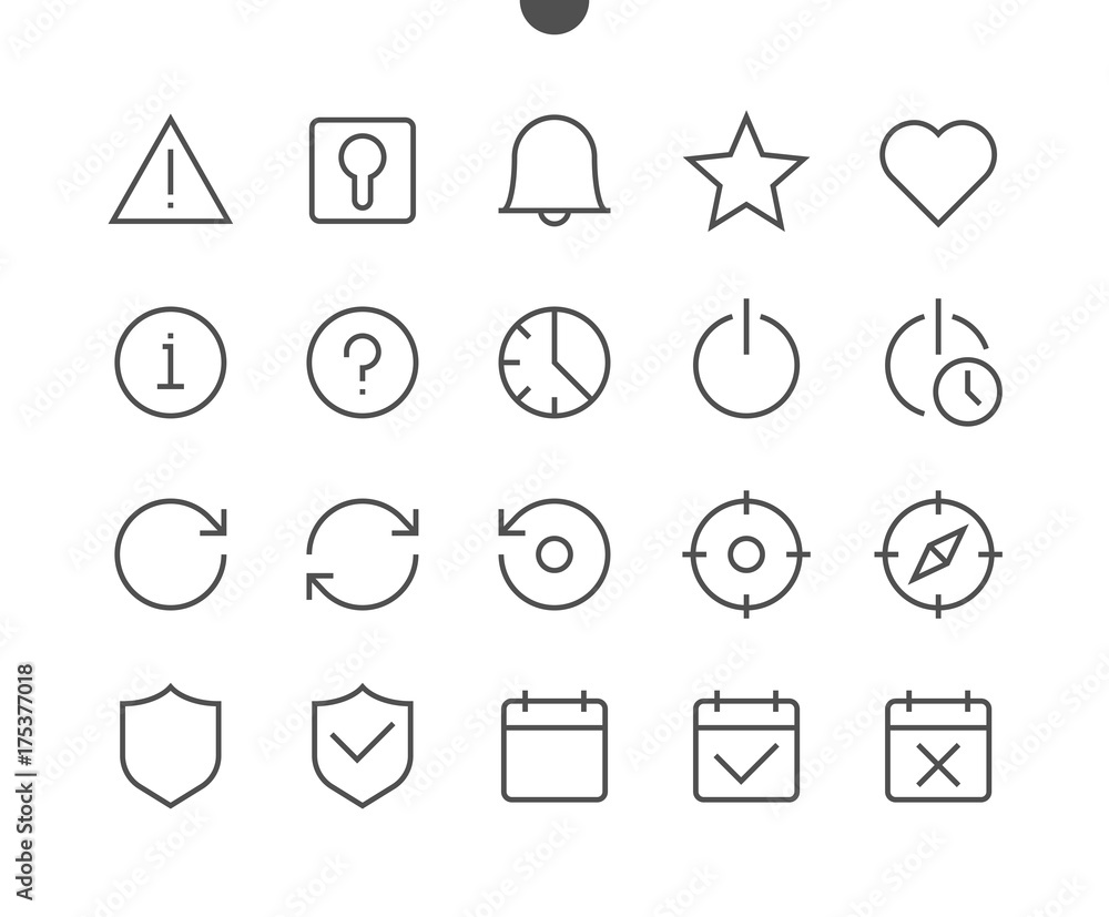 Poster settings ui pixel perfect well-crafted vector thin line icons 48x48 ready for 24x24 grid for web gra