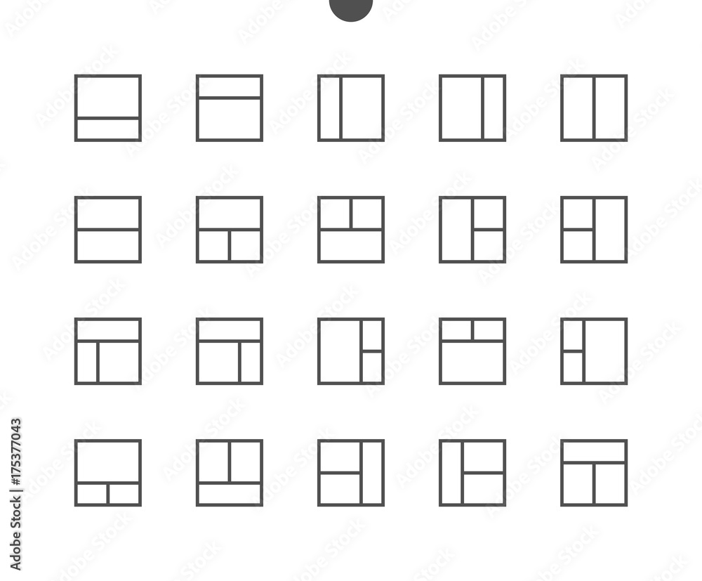 Poster layout ui pixel perfect well-crafted vector thin line icons 48x48 ready for 24x24 grid for web graph