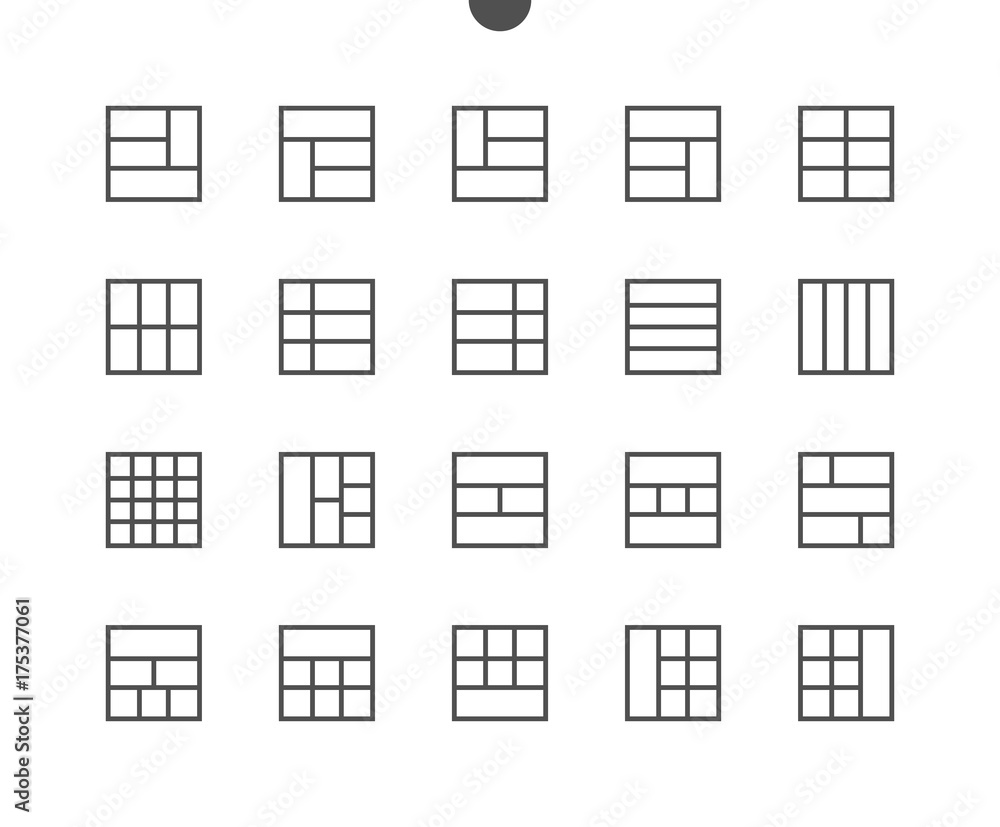 Poster layout ui pixel perfect well-crafted vector thin line icons 48x48 ready for 24x24 grid for web graph