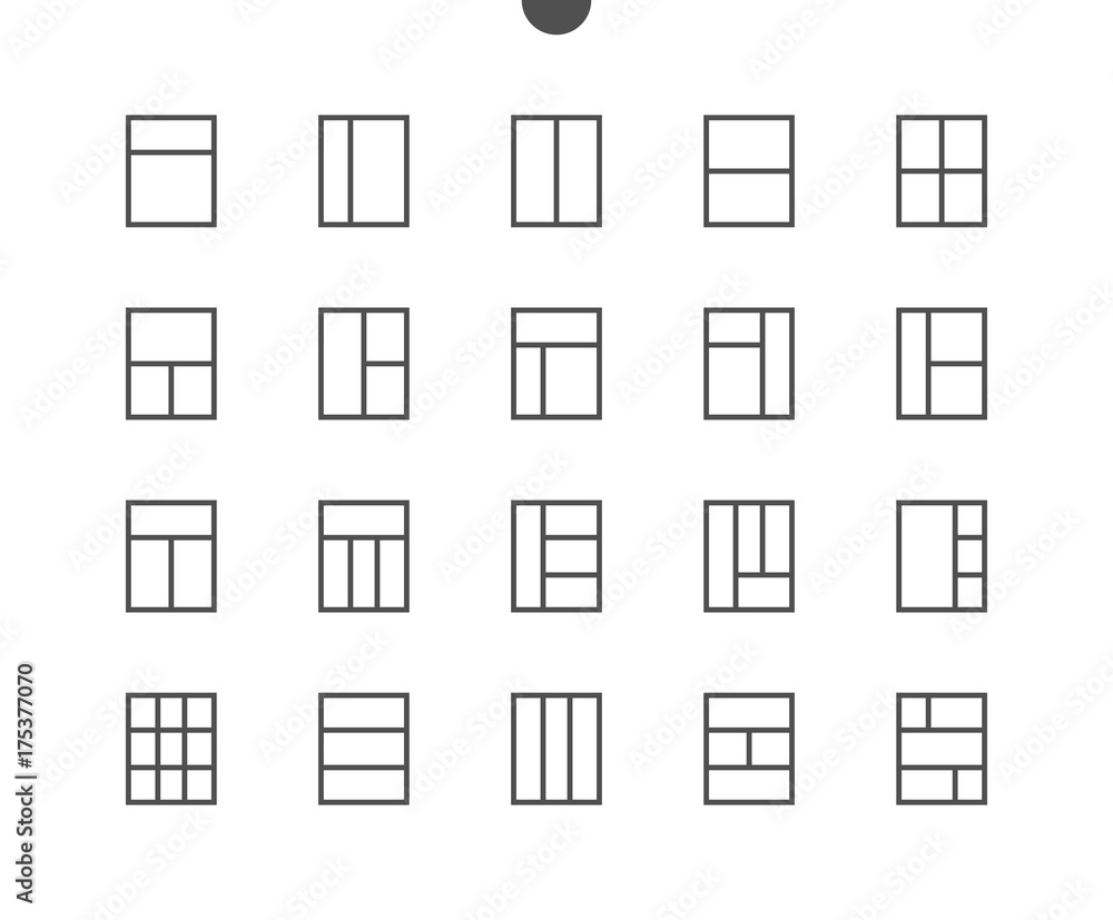 Poster layout ui pixel perfect well-crafted vector thin line icons 48x48 ready for 24x24 grid for web graph