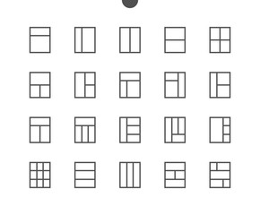 Layout UI Pixel Perfect Well-crafted Vector Thin Line Icons 48x48 Ready for 24x24 Grid for Web Graphics and Apps with Editable Stroke. Simple Minimal Pictogram