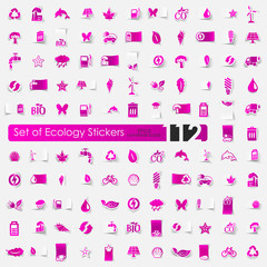 Set of ecology stickers