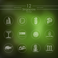 Set of Singapore icons