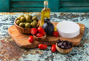 Tradtional set of Greek mezze