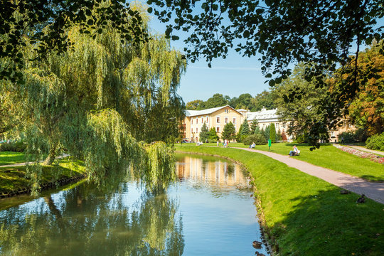 Fototapeta Sanatorium in Naleczow city. The oldest building of the manor buildings Malachowski family, Poland