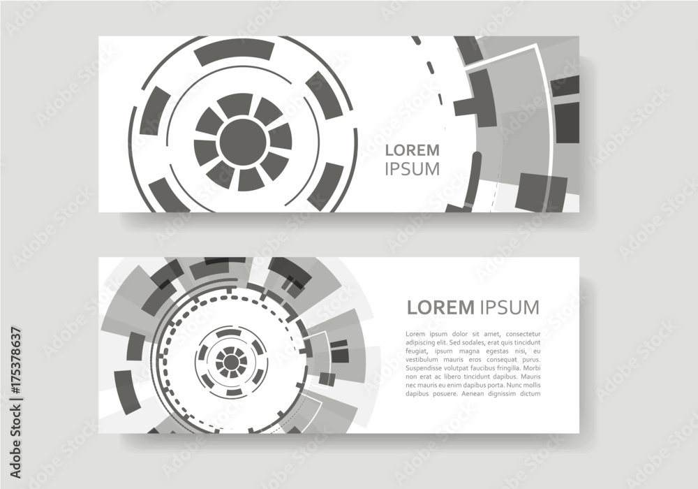 Poster brochure with abstract round background. technology and industry design