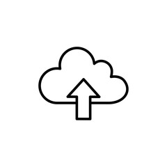 cloud information uploading line black icon