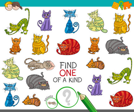 find one picture of a kind game with cartoon cats