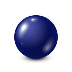 Dark blue lottery, billiard,pool ball. Snooker. White background. Vector illustration.