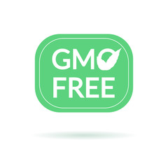 Classic GMO free label illustration. Natural production origin sign