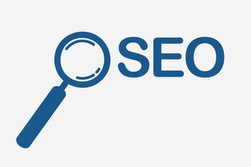 seo suche mit lupe blau