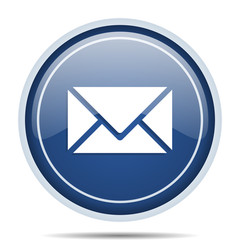 Fototapeta na wymiar Email blue round web icon. Circle isolated internet button for webdesign and smartphone applications.