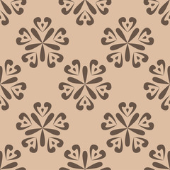 Floral seamless pattern. Brown abstract background