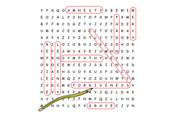 Finding forgiveness in word search puzzle