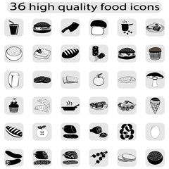 Food icon set. Food logo. Vector illustration for recipe, menu restaurant, kitchen interior design.