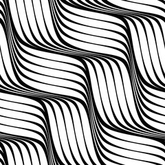 Vector seamless texture. Modern geometric background. Repeating pattern with curving wavy lines.