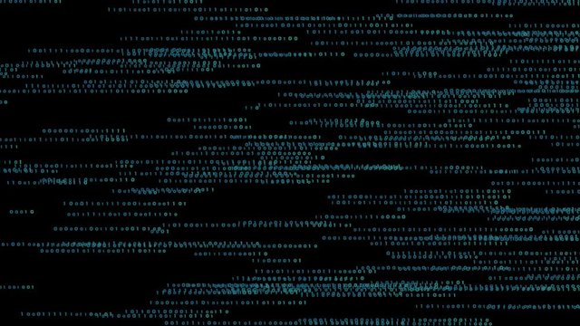 long strings of binary code slowly creep across the screen. The cinematic background.