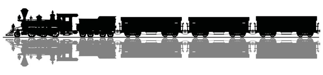 Vintage american steam train - 175385862