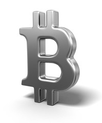 Bitcoin sign. Image with clipping path