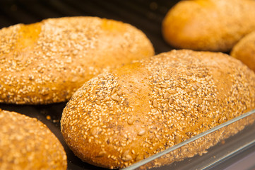 bakery with different kinds of bread and buns