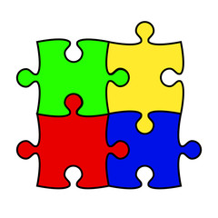 flat design square in for puzzle pieces icon vector illustration