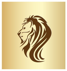 Lion head portrait icon vector