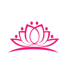 Pink lotus flower icon vector