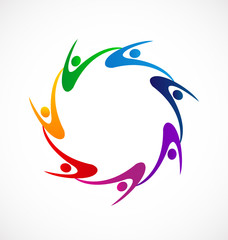 Teamwork school people reaching their goals, icon vector