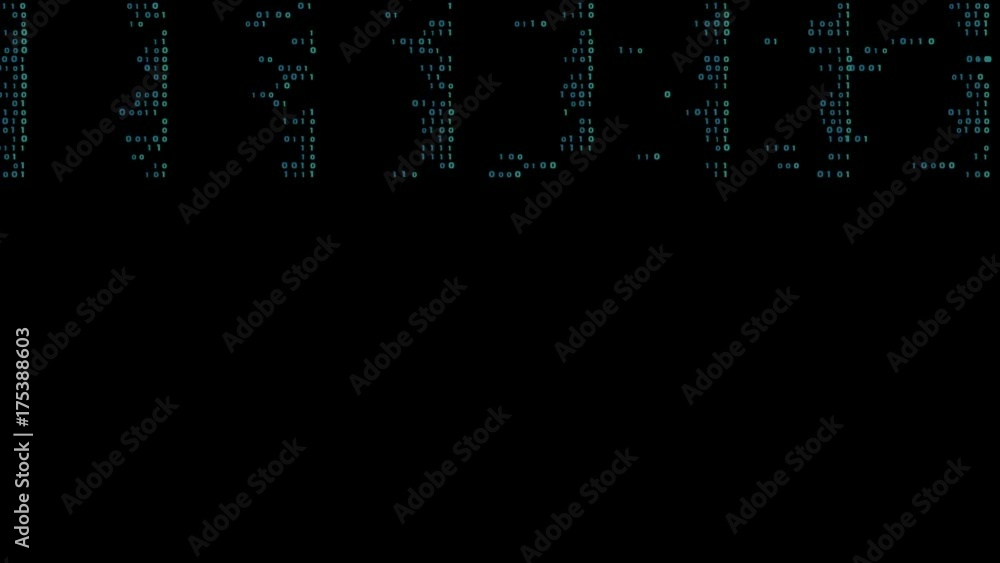 Poster waves of binary code. cinematic background.