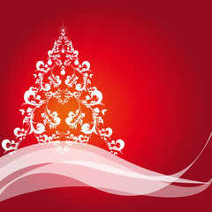 Christmas tree, red and white