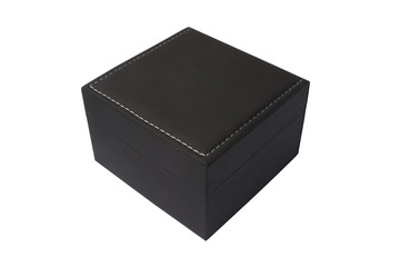 Gift box. Black clock box on a white background. Isolate
