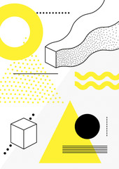 Colorful trend Neo Memphis geometric pattern