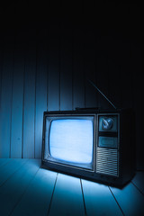 Retro television with white noise / high contrast image